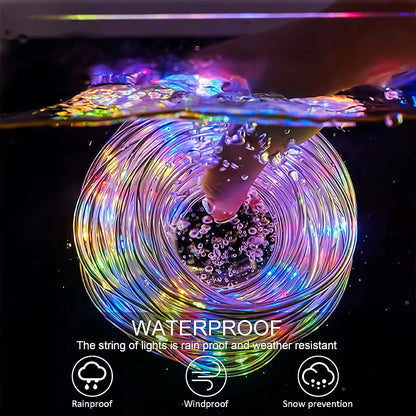 Solar 200 LED Rope Light Waterproof Outdoor Solar Powered Fairy Lights 8 Mode Christmas for Garden Yard Holiday Tree Decor Light