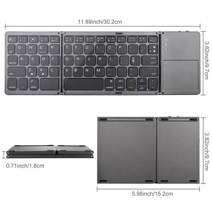 JOMAA Foldable Wireless Mobile Phone Keyboard Ultra Slim Touchpad Bluetooth Keyboard Rechargeable Folding Keyboard