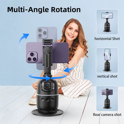 P03 Stabilizer 360°Auto Face Tracking AI Gimbal All-In-One Desktop Phone Holder Tripod for Smartphone Video Vlog Live