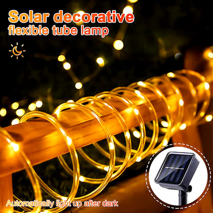 Solar 200 LED Rope Light Waterproof Outdoor Solar Powered Fairy Lights 8 Mode Christmas for Garden Yard Holiday Tree Decor Light