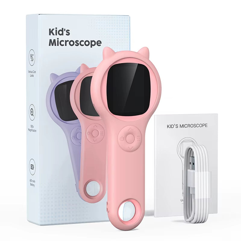 Mini Kids Optical Microscope with Photo and Video Function 500X Observe the Microscopic World Science Children Educational Toys