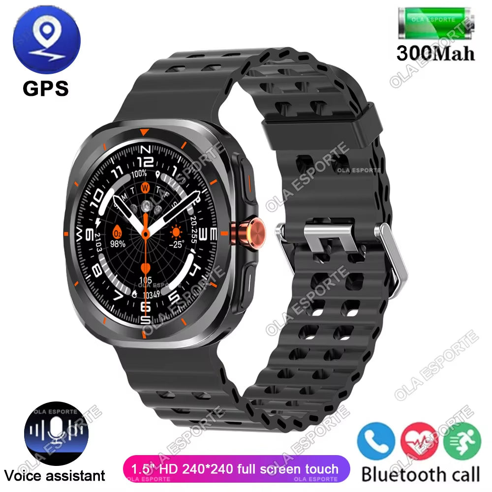 New Galaxy Watch 7 Ultra Smart Bracelet Men GPS Trackr NFC HD Touch Screen Bluetooth Call Health Monitor Smartwatchs for Samsung