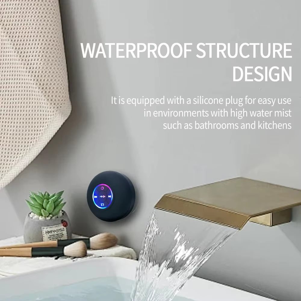 Xiaomi Portable Wireless Bluetooth Speaker LED IPX4 Waterproof Loudspeaker Outdoor Bathroom Large Suction Cup Stereo Sound Box