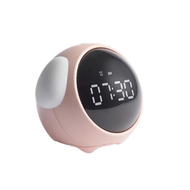 Cute Child Room Alarm Clock Multifunctional Voice Controlled Light Alarm Clock LED Digital Night Mode Expression