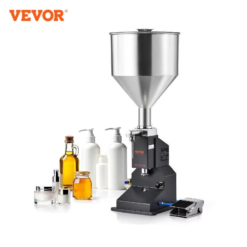 5-50/100Ml A02 Pneumatic/Manual Paste Liquid Filling Machine Bottle Liquid Filler with Pedal for Water Juice Cosmetic Milk