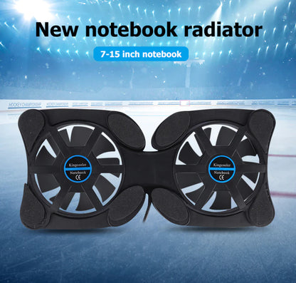 Dual USB Cooling Fan Pad Foldable Slim Fans Cooler Stand for Laptop PC Notebook