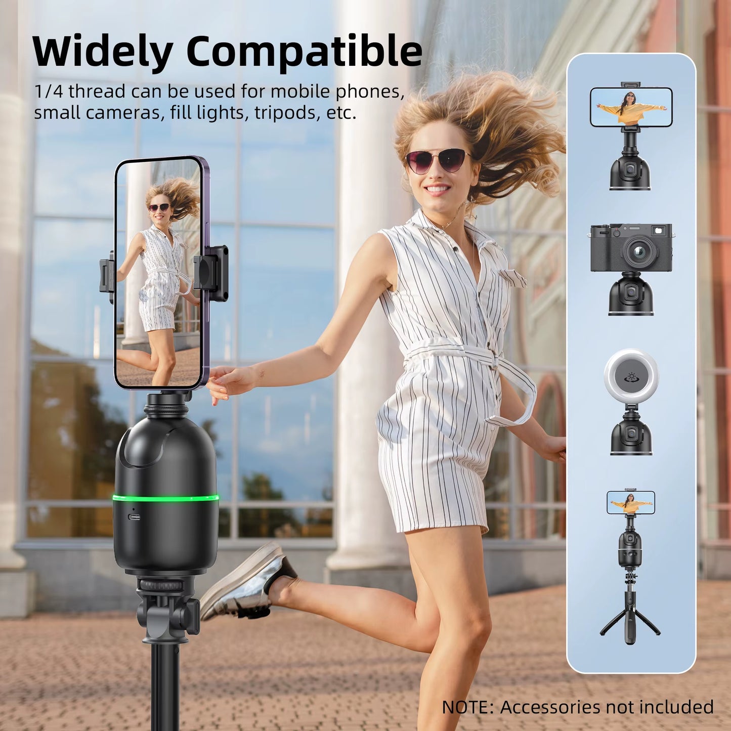 P03 Stabilizer 360°Auto Face Tracking AI Gimbal All-In-One Desktop Phone Holder Tripod for Smartphone Video Vlog Live