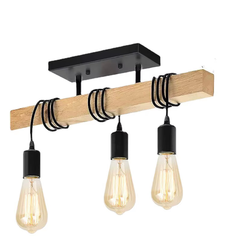 Modern Creative Wood Chandelier Light Ceiling Solid Wooden for Dining Room Living Room Restaurant Pendant Lamp Hanging Lamp