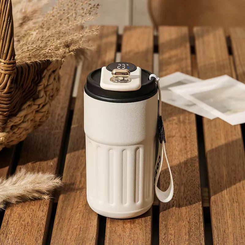 450ML Smart Travel Coffee Mug Display Led Temperature Thermos Mug Stainless Steel Insulated Thermos Bottle Portable Vacuum Flask