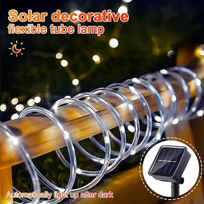 Solar 200 LED Rope Light Waterproof Outdoor Solar Powered Fairy Lights 8 Mode Christmas for Garden Yard Holiday Tree Decor Light