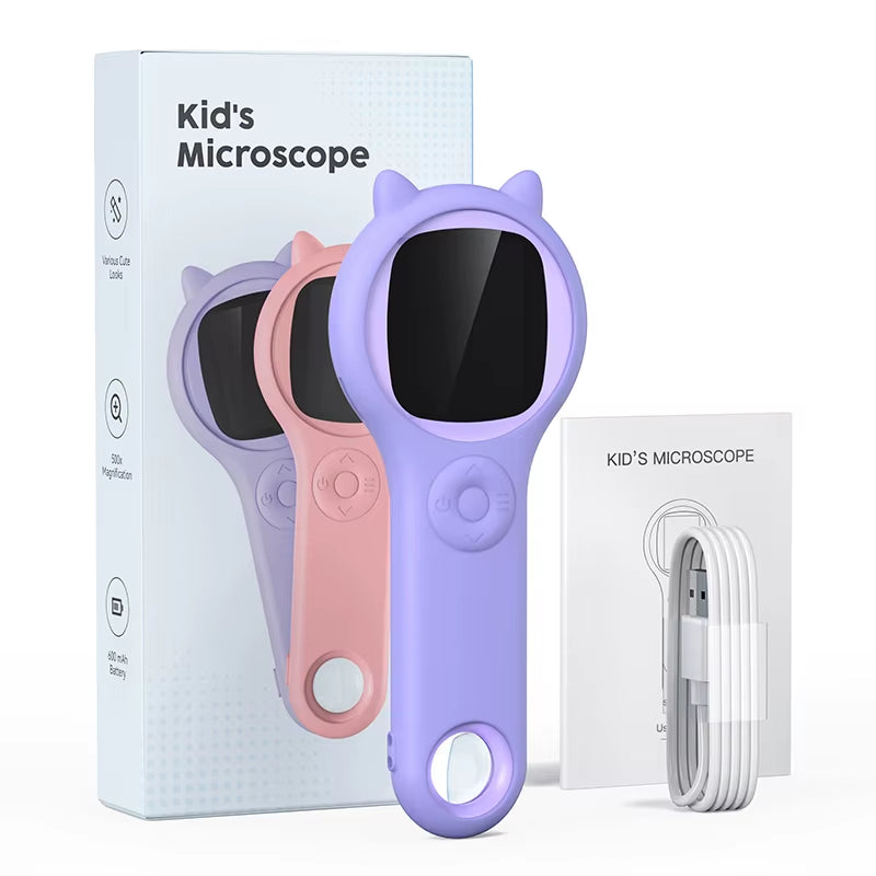 Mini Kids Optical Microscope with Photo and Video Function 500X Observe the Microscopic World Science Children Educational Toys