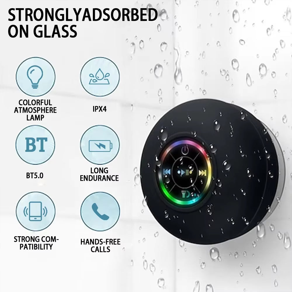 Xiaomi Portable Wireless Bluetooth Speaker LED IPX4 Waterproof Loudspeaker Outdoor Bathroom Large Suction Cup Stereo Sound Box